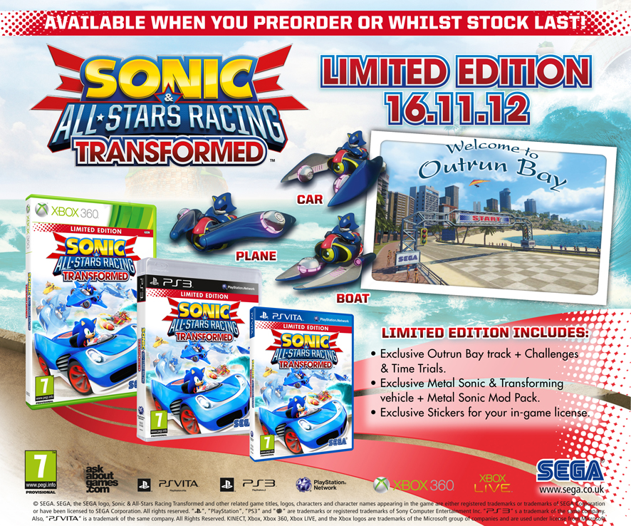Новая информация об ограниченном издании Sonic & All-Stars Racing Trans...